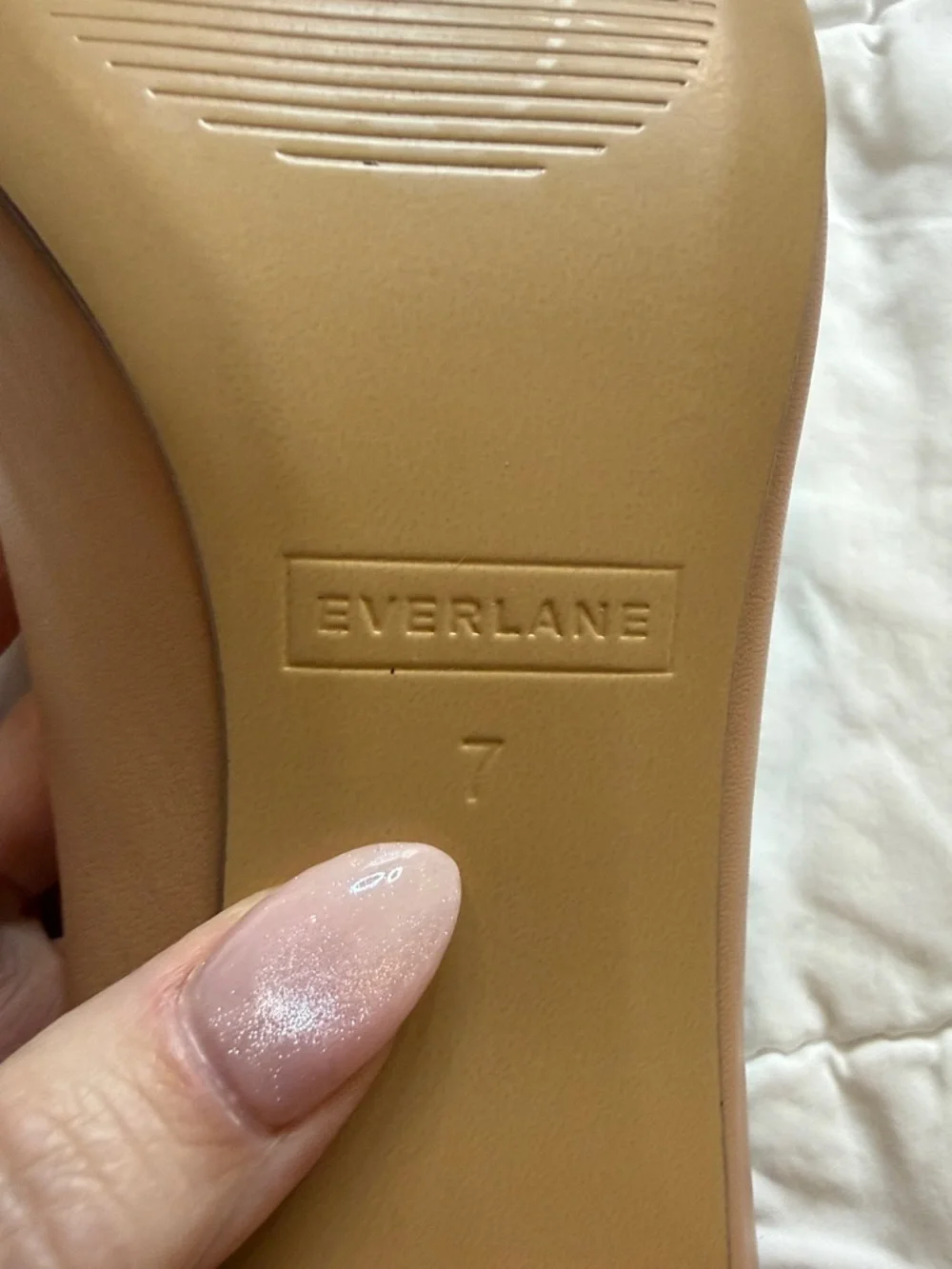 Everlane Day Heel Blush Tan Size 7 Ballet Block Heel 100% Leather NWOB - Picture 7 of 8